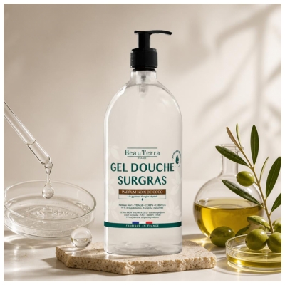 BeauTerra Gel Douche Surgras à la Noix de Coco 1 Litre