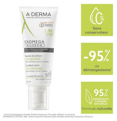 A-Derma Exomega — Allergo - Baume Émollient Cosmétique Stérile 200 ml