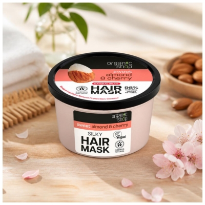 Organic Shop Masque Capillaire Naturel Protection Couleur à l'Amande & Cerise 250 ML