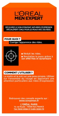 L'Oréal Paris Men Expert Stop Rides Soin Hydratant Anti-Rides d'Expression 50 ml