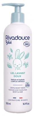 Rivadouce Bébé Gel Doux Lavant Corps et Cheveux Bio 500 ml