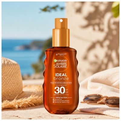Garnier Ambre Solaire Ideal Bronze Huile Protectrice Visage & Corps SPF30 150 ml