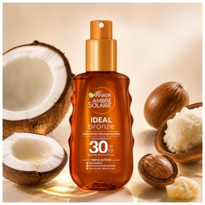 Garnier Ambre Solaire Ideal Bronze Huile Protectrice Visage & Corps SPF30 150 ml