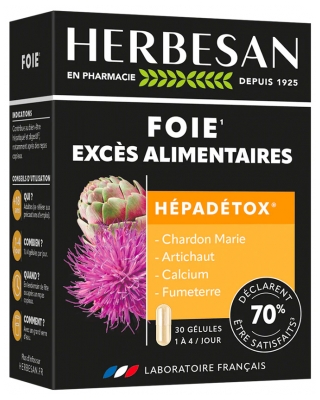 Herbesan Hepadetox 30 Gélules
(Ancienne Formule en 45 Gélules)