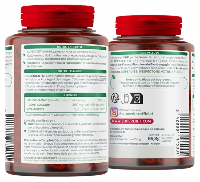 Superdiet Calcium + Vitamine d - 150 Gélules