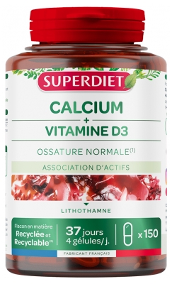 Superdiet Calcium + Vitamine d - 150 Gélules