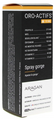 Synactifs Oroactifs® Spray - Maux de Gorge - Miel Propolis - 15 ml