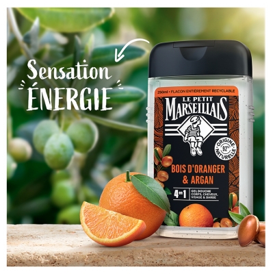 Le Petit Marseillais Gel Douche 4en1 Bois d'Oranger et Argan 250 ml