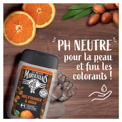 Le Petit Marseillais Gel Douche 4en1 Bois d'Oranger et Argan 250 ml