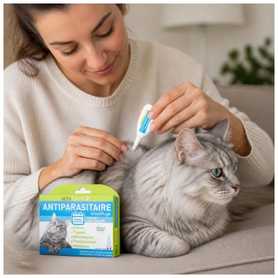 Vetoform Antiparasitaire Insectifuge Chat Adulte 3 Pipettes de 1 ml