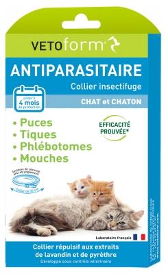 Vetoform Antiparasitaire Collier Insectifuge Chaton et Chat 1 Unité