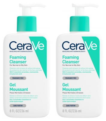 Gel Nettoyant Visage à l'Acide HyaluroniqueFormat Duo - 2 Flacons de 236 ml