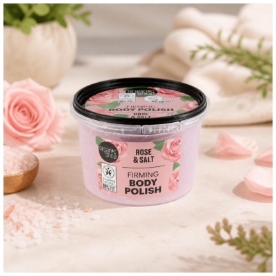 Organic Shop Body Polish Gommage Raffermissant pour le Corps Rose 250 ML