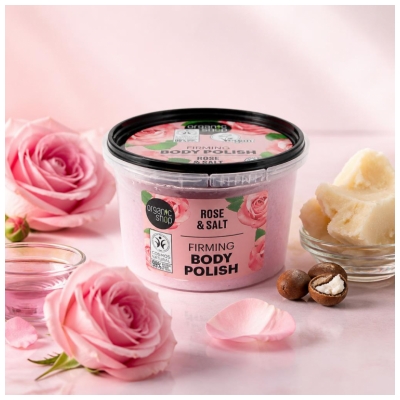 Organic Shop Body Polish Gommage Raffermissant pour le Corps Rose 250 ML