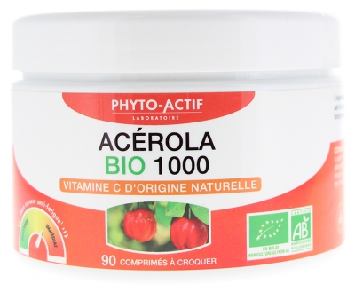 Phyto-Actif Acérola 1000 Bio 90 Comprimés à Croquer