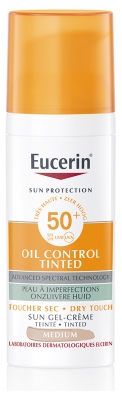 Eucerin Sun Protection Oil Control Gel Crème Teinté Médium SPF 50 + 50 ML