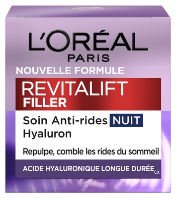 L'Oréal Paris Revitalift Filler Soin Anti-Rides Nuit Hyaluron Peaux Matures 50 ml