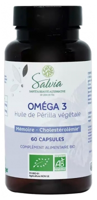 Salvia Nutrition Huile de Périlla Végétale Oméga 3 Bio 60 Unités