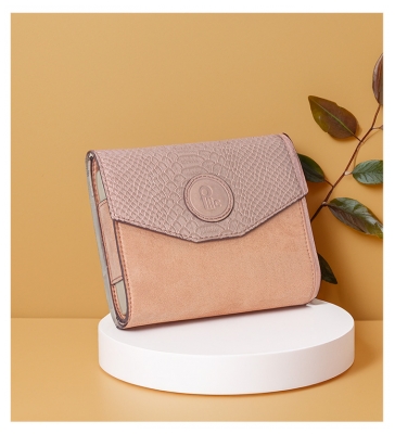 Plic Care Pilulier Hebdomadaire 7 Compartiments de 4 Cases - Couleur : Velours et Aspect Croco Rose