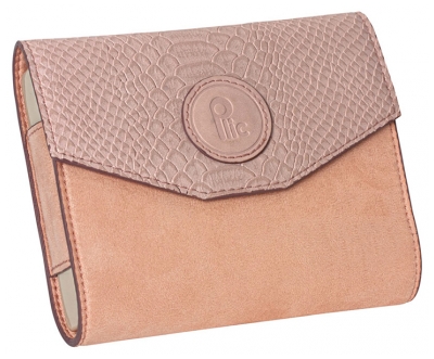 Plic Care Pilulier Hebdomadaire 7 Compartiments de 4 Cases - Couleur : Velours et Aspect Croco Rose
