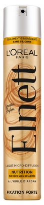 L'Oréal Paris Elnett Laque Micro-Diffusion Fixation Forte Nutrition Cheveux Secs ou Abîmés 300 ml