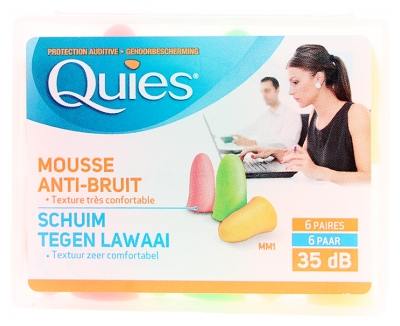 Quies Mousses Fluo - Boîte de 6 Paires