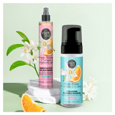 Organic Shop Mousse Nettoyante Hydratation Intense Fleur d'Oranger 160 ml