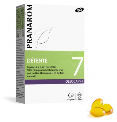 Pranarôm Oléocaps+ 7 Détente Capsules d'Huiles Essentielles Bio 30 Capsules