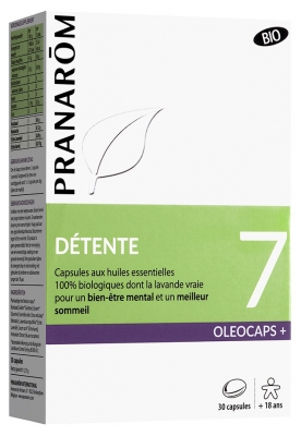 Pranarôm Oléocaps+ 7 Détente Capsules d'Huiles Essentielles Bio 30 Capsules