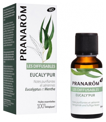 Pranarôm Les Diffusables Eucaly'Pur Mélange d'Huiles Essentielles Pour Diffuseur Notes Purifiantes et Aériennes Eucalyptus et Menthe Bio (Eco) 30 ml