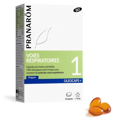 Pranarôm Oléocaps+ 1 Capsules d'Huiles Essentielles Bio Voies Respiratoires Origan 30 Capsules