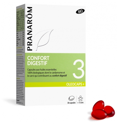 Pranarôm Oléocaps+ 2 Santé Intestinale Bio Aux Huiles Essentielles Pures et Naturelles 30 Capsules