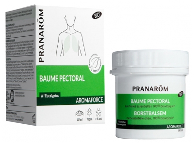 Pranarôm Aromaforce Baume Pectoral Bio (Eco) Aux Huiles Essentielles Biologiques Effet Chauffant 80 ml