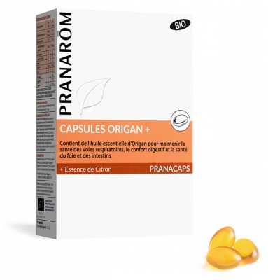 Pranarôm Pranacaps Origan Confort Digestif Santé du Foie et Des Intestins Huile Essentielle Bio 30 Capsules
