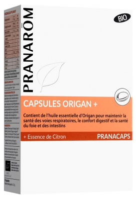 Pranarôm Pranacaps Origan Confort Digestif Santé du Foie et Des Intestins Huile Essentielle Bio 30 Capsules