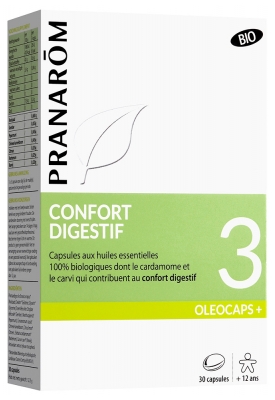 Pranarôm Oléocaps+ 3 - Confort Digestif Bio - 30 Capsules