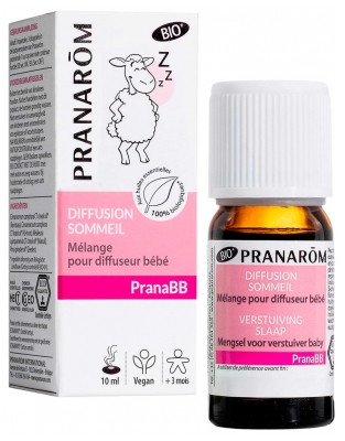 Pranarôm Pranabb Diffusion Sommeil Bio (Eco) Mélange Huiles Essentilles Biologiques Pour Diffuseur Spécial Bébé 10 ml