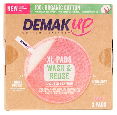 Demak'Up Cotons Démaquillants XL Réutilisables 3 Unités
