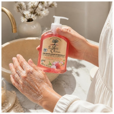 Le Petit Olivier Pur Savon Liquide de Marseille Parfum Fleur de Pêcher 300 ML