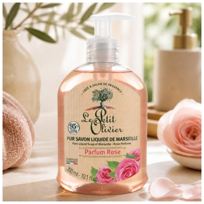 Le Petit Olivier Pur Savon Liquide de Marseille Parfum Rose 300 ml