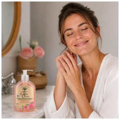 Le Petit Olivier Pur Savon Liquide de Marseille Parfum Rose 300 ml