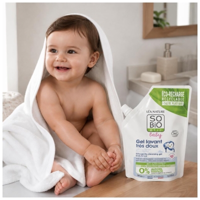 Léa Nature SO BIO étic Baby Gel Lavant Très Doux Éco-Recharge Biologique 500 ML