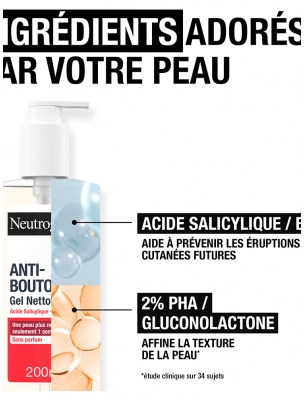 Neutrogena Anti-Boutons + Sans Parfum Gel Nettoyant 200 ml