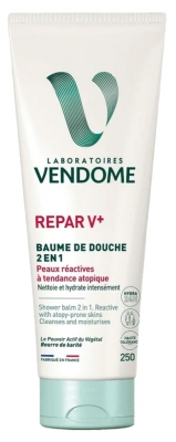 Laboratoires Vendôme Repar V+ Baume de Douche Peaux Réactives à Tendance Atopique 250 g 