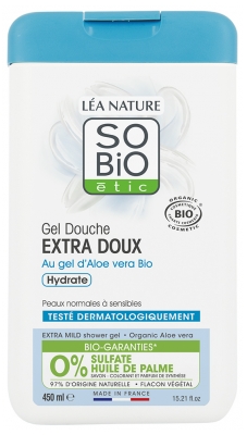 Léa Nature SO BIO étic Gel Douche Extra Doux Gel d'Aloe Vera Biologique 450 ML
