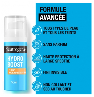 Neutrogena Hydro Boost Sans Parfum Fluide Hydratant SPF50 50 ml