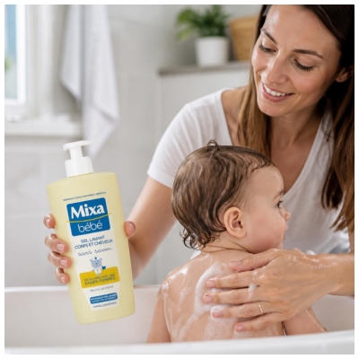 Mixa Bébé Gel Lavant Corps et Cheveux Sans Savon 750 ML