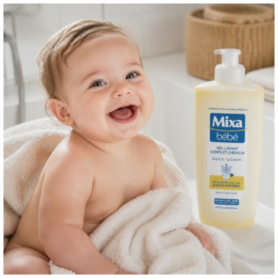 Mixa Bébé Gel Lavant Corps et Cheveux Sans Savon 750 ML