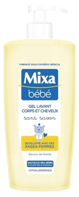 Mixa Bébé Gel Lavant Corps et Cheveux Sans Savon 750 ML