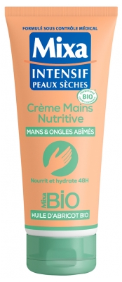 Mixa Creme Mains Nutritive 48H Mains & Ongles Abîmés Huile D'Abricot Bio 100 ml